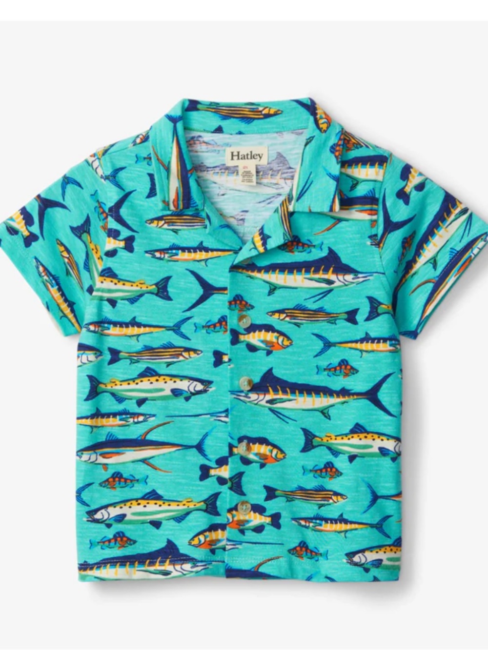 NWT Hatley Lots Of Fish Toddler button up